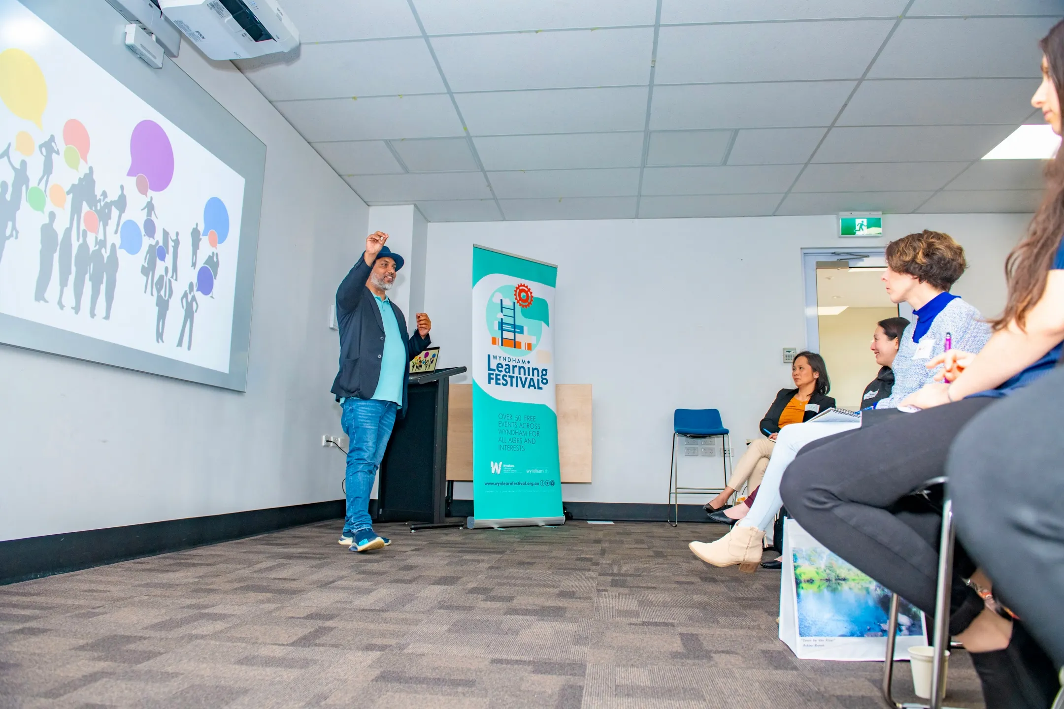 Imran speaking at a Wyndham Learning Festival workshop